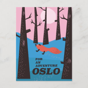 Für ein Abenteuer in Oslo Feiertagspostkarte