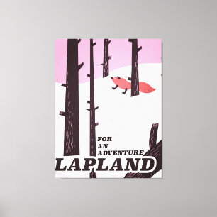 'Für ein Abenteuer' Lapland Vintage Poster Leinwanddruck