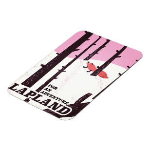Für ein Abenteuer Lappland Vintage Poster Magnet