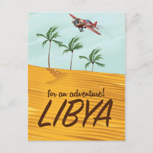 Für ein Abenteuer! Libyen-Reiseplakat Postkarte