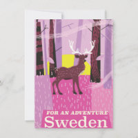 Für ein Abenteuer Schweden Retroposter
