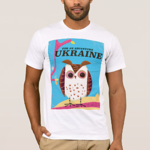 Für ein Abenteuer Ukraine Eule Vintage Poster T-Shirt