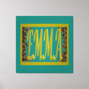 FÜR EIN MÄDCHEN MIT DEM NAMEN EMMA MARINE BLUE PEB LEINWANDDRUCK