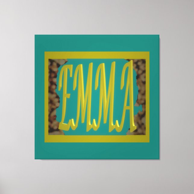 FÜR EIN MÄDCHEN MIT DEM NAMEN EMMA MARINE BLUE PEB LEINWANDDRUCK (Vorderseite)