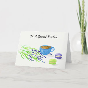 Für eine besondere Lehrerin Aquarell Kaffee & Lave Feiertagskarte