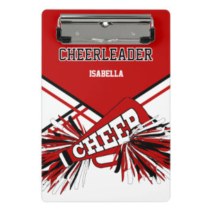 Für eine Cheerleaderin - Rotes, schwarzes und weiß Mini Klemmbrett
