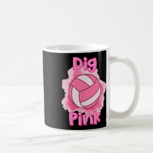 Für eine Heilung Brustkrebs Bewusstsein Volleyball Kaffeetasse