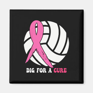 Für eine Heilung Brustkrebs Bewusstsein Volleyball Magnet