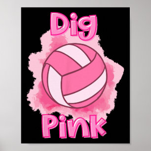 Für eine Heilung Brustkrebs Bewusstsein Volleyball Poster