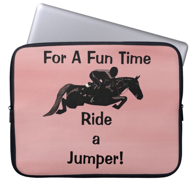 Für eine lustige Zeit, reiten Sie einen Jumper Laptopschutzhülle (Vorderseite)