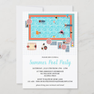 Für eine Sommer-Poolparty für Erwachsene Einladung