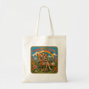 Für eine Tasse Tee sterbend Retro-Skelett-Tee Tragetasche