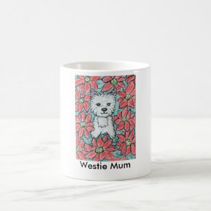 FÜR EINE WESTIE MAMA mit POINSETTIAS Weihnachten Kaffeetasse