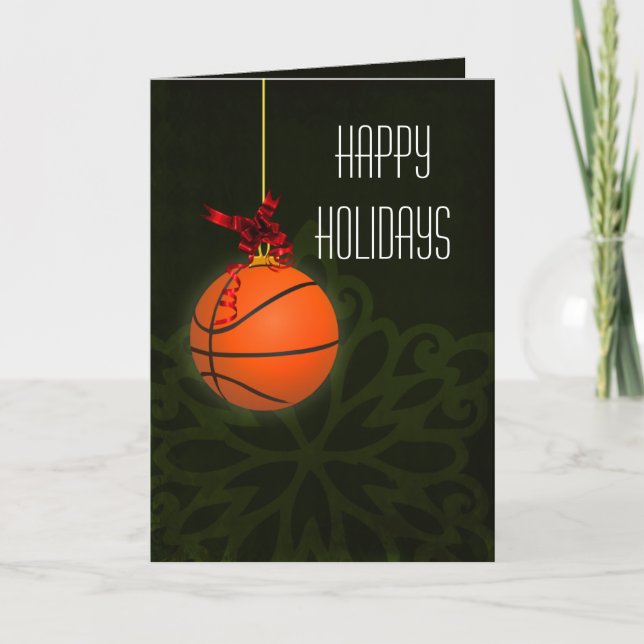für einen Basketballspieler Weihnachtskarten Feiertagskarte (Vorderseite)
