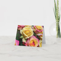 Für einen besonderen Freund rosa gelbe Rosen Gebur