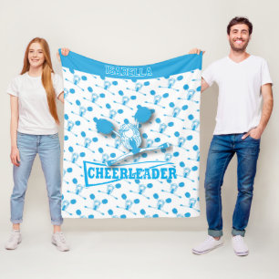 Für einen Cheerleader -Babyblau und Weiß Fleecedecke