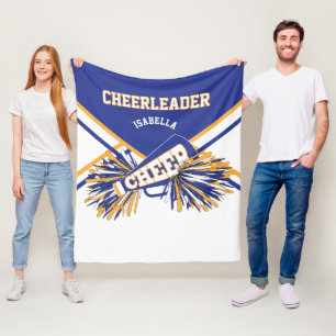 Für einen Cheerleader 📣 - Blau, Gold & Weiß 2 Fleecedecke
