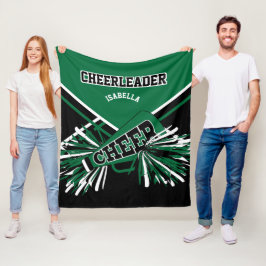 Für einen Cheerleader 📣 - Dunkelgrün, Weiß und Sc Fleecedecke