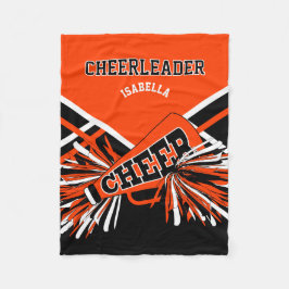 Für einen Cheerleader 📣 - Orange, Black & White Fleecedecke