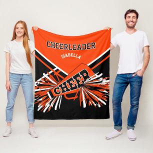Für einen Cheerleader 📣 - Orange, Black & White Fleecedecke
