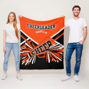 Für einen Cheerleader 📣 - Orange, Black & White Fleecedecke