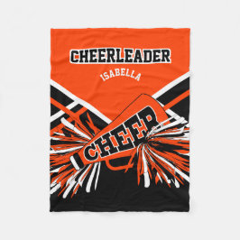 Für einen Cheerleader 📣 - Orange, Black & White Fleecedecke