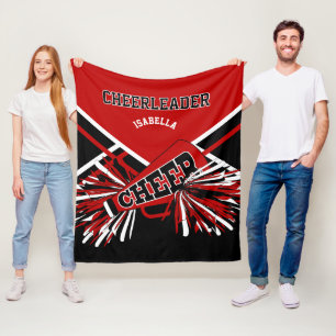 Für einen Cheerleader 📣- Rot, Schwarz & Weiß 2 Fleecedecke