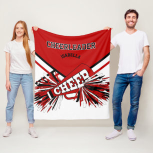Für einen Cheerleader 📣 - Rot, Weiß & Schwarz Fleecedecke