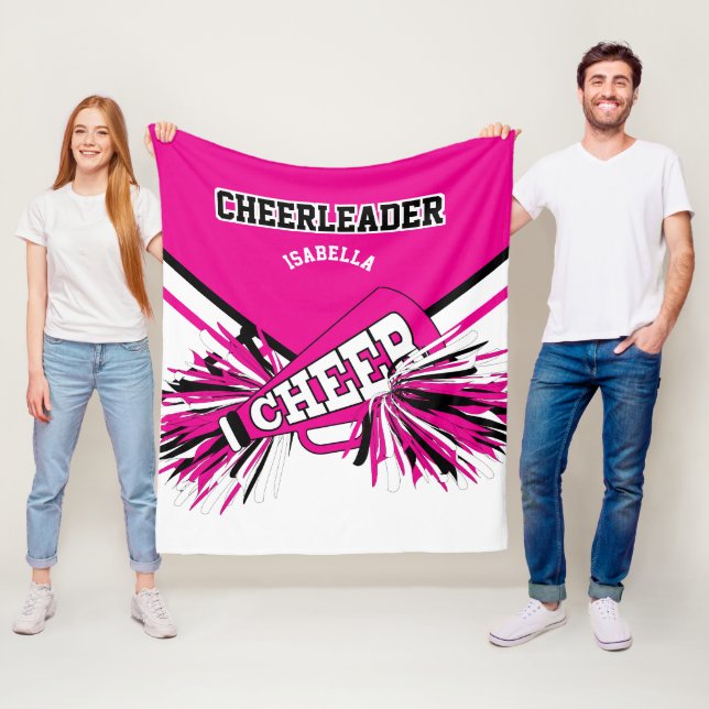 Für einen Chef 📣 - Hot Pink, White & Black Fleecedecke (Beispiel)