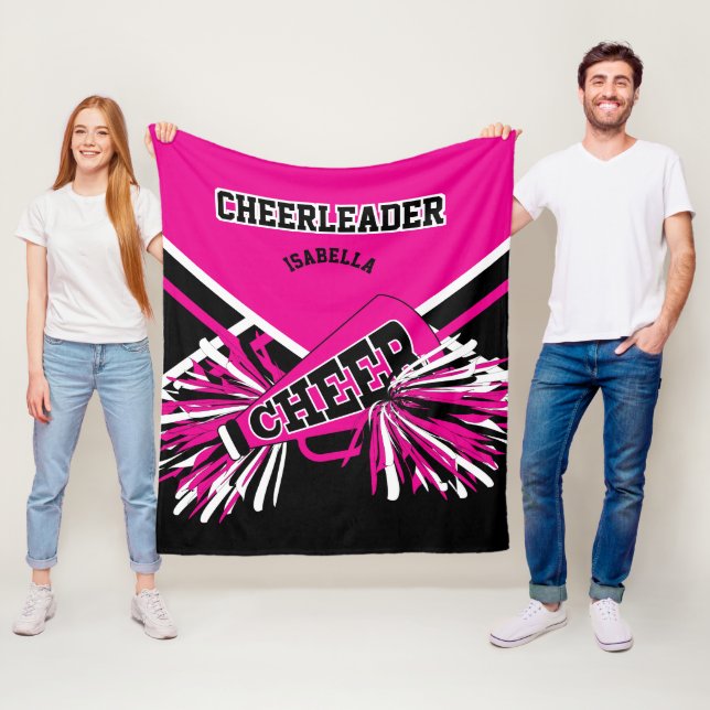 Für einen Chef 📣 - Hot Pink, White & Black Fleecedecke (Beispiel)