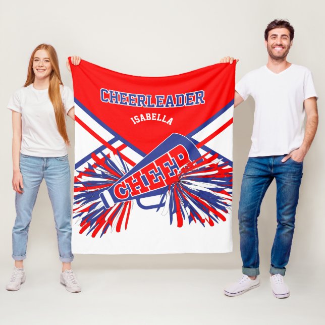 Für einen Chefleader 📣 - Blau, Weiß und Rot Fleecedecke (Beispiel)