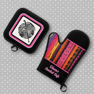 Für einen Crochet-liebenden Cook Oven Mitt & Pot H Ofenhandschuh & Topflappen-Set