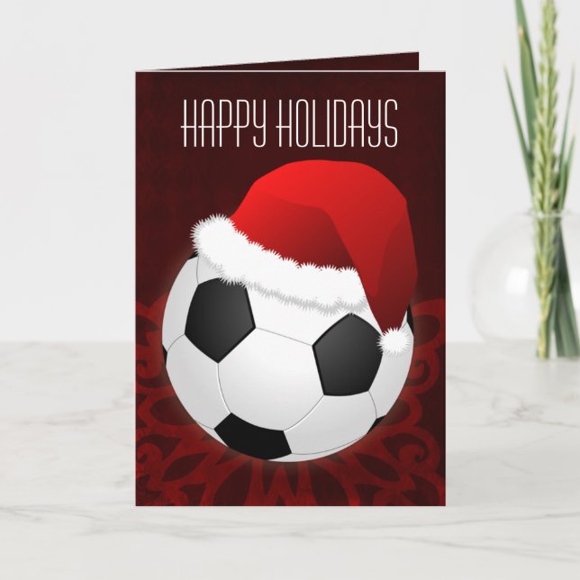 für einen Fußballspieler Weihnachtskarten Feiertagskarte (Vorderseite)