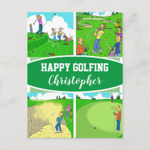 Für einen Golfer oder Golf Player Glückliche Golfb Postkarte