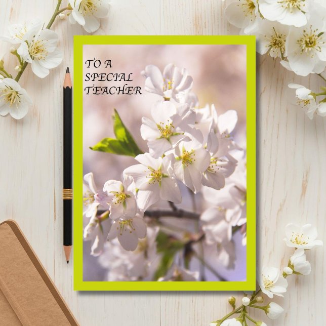 Für einen speziellen Lehrer Japanischer Kirschblos Dankeskarte (Von Creator hochgeladen)