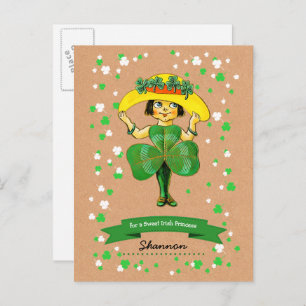 Für einen süßen irischen Prinzessin St. Patrick's Postkarte
