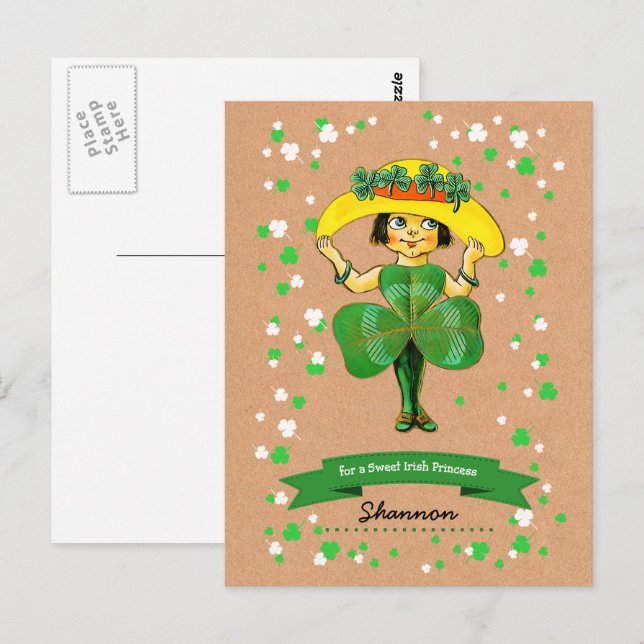 Für einen süßen irischen Prinzessin St. Patrick's  Postkarte (Vorne/Hinten)