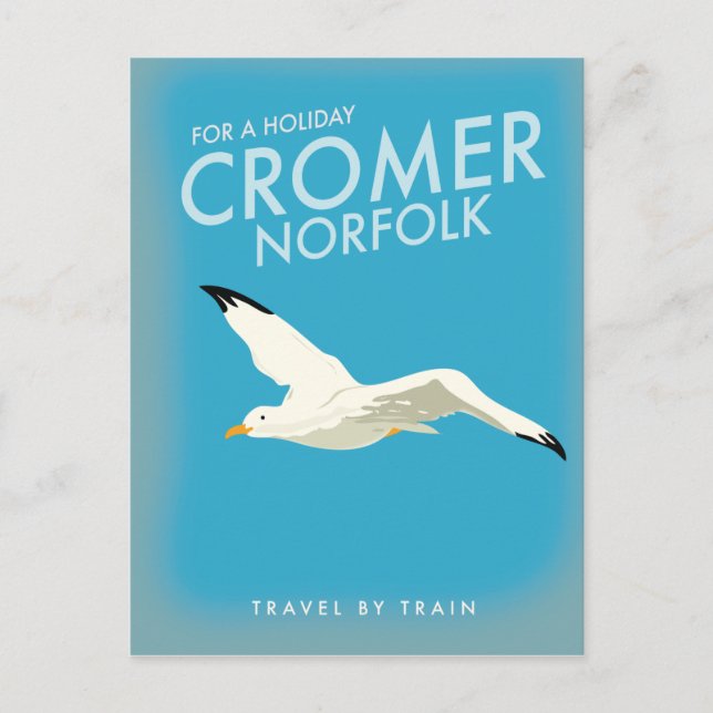 Für einen Urlaub Cromer Norfolk Bahn Poster. Postkarte (Vorderseite)