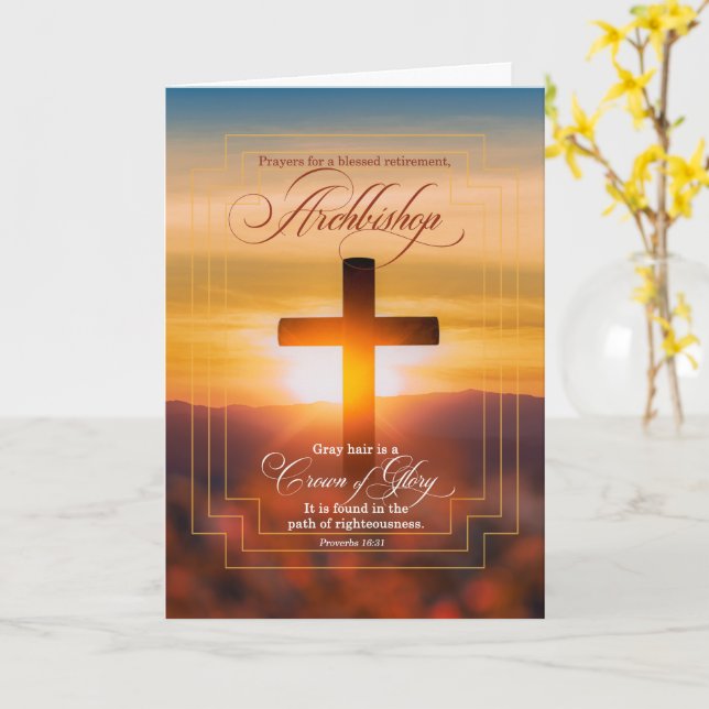 für Erzbischof Blessings Christliche Cross Retirti Karte (Gelbe Blume)