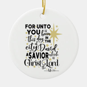 Für euch ist heute das goldene Weihnachtsfest gebo Keramik Ornament