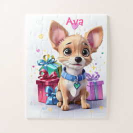 Fur ever Fun Lucky Chihuahua Puppy & Colorful Gift Puzzle