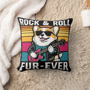 Fur-Ever Rock & Roll With A Rockin Corgi Kissen