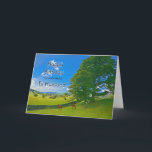 Für Ex-Husband eine Pastorallandschaft Geburtstags Karte<br><div class="desc">Ein ruhiges Gemälde,  das Landschaftsfelder zeigt. Pferde und Schafe grasen friedlich unter einem Baum. Die Sonne singt von einem blauen Himmel mit flauschigen weißen Wolken. Das Bild zeigt den Lake District in Großbritannien. Copyright Norma Cornes</div>