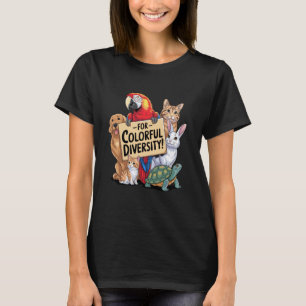 für farbenfrohe Vielfalt Papagei Hund Katze Kaninc T-Shirt