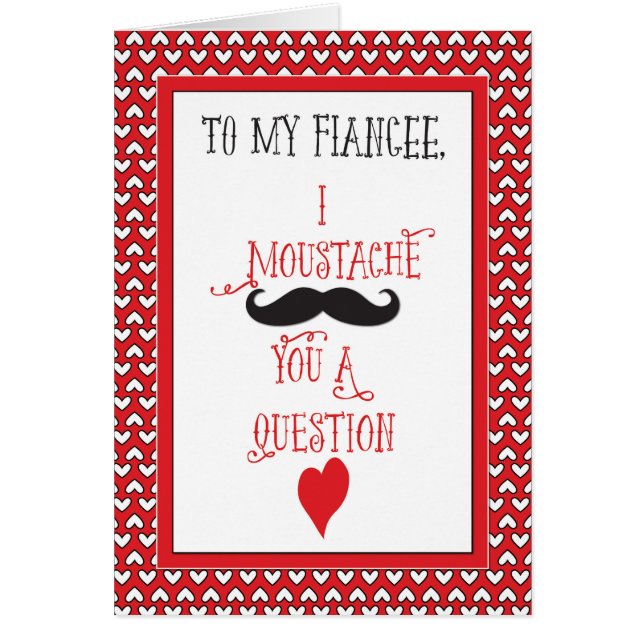 Für Fiancee Mustache Valentine's Day Red Hearts (Vorne)