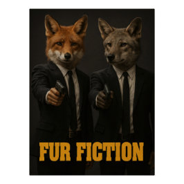 Fur Fiction Pulp Culture Animal Parody Art Print Poster