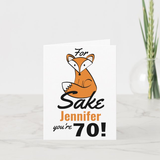 Für Fox Sake am 70. Geburtstag Personalisiert Karte (Vorderseite)