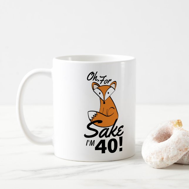 Für Fox Sake Personalisiert 40. Geburtstag Tasse (Mit Donut)