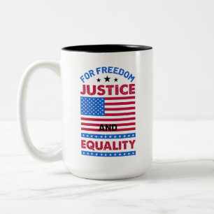 Für Freiheit, Recht und Gleichheit Zweifarbige Tasse
