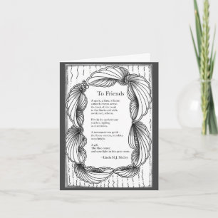 Für Freunde Gedicht klein, 4" x 5,6" Faltkarte